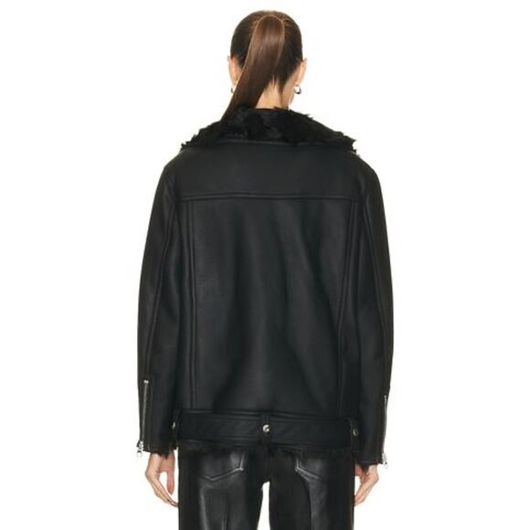 STAND STUDIO Carrie Faux Shearling Biker Jacket EU36/US4 - Picture 4 of 9